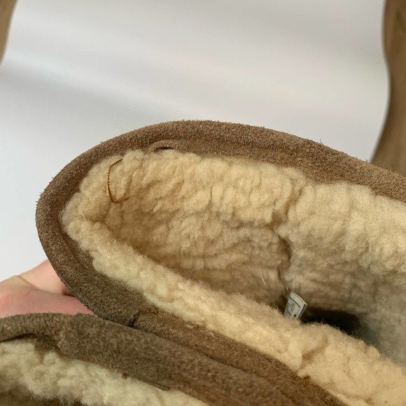 Bearpaw Womens Emma Short Suede Boots Size 7 Tan/Brown Sheepskin Wool - Picture 6 of 16